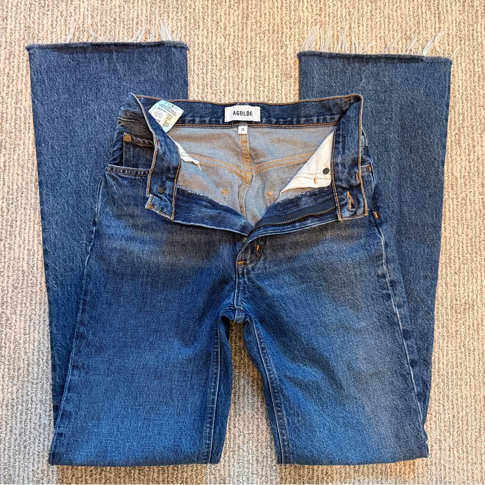 Agolde Leena High Rise Baby Flare Jeans size 24 in Placebo - Picture 5 of 13